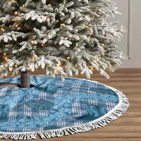 Cyan Palaka Hawaii Cowboy Tree Skirt Puakenikeni Lei Paniolo Papale Seamless Vibes LT14 - Polynesian Pride