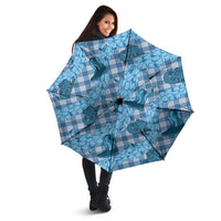 Cyan Palaka Hawaii Cowboy Umbrella Puakenikeni Lei Paniolo Papale Seamless Vibes LT14 - Polynesian Pride