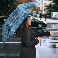 Cyan Palaka Hawaii Cowboy Umbrella Puakenikeni Lei Paniolo Papale Seamless Vibes LT14 - Polynesian Pride