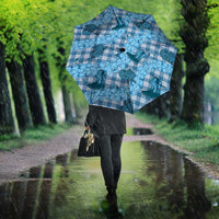 Cyan Palaka Hawaii Cowboy Umbrella Puakenikeni Lei Paniolo Papale Seamless Vibes LT14 - Polynesian Pride