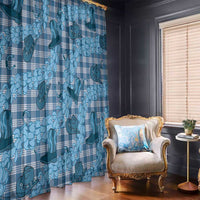 Cyan Palaka Hawaii Cowboy Window Curtain Puakenikeni Lei Paniolo Papale Seamless Vibes LT14 - Polynesian Pride