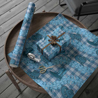 Cyan Palaka Hawaii Cowboy Wrapping Paper Puakenikeni Lei Paniolo Papale Seamless Vibes LT14 - Polynesian Pride