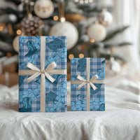 Cyan Palaka Hawaii Cowboy Wrapping Paper Puakenikeni Lei Paniolo Papale Seamless Vibes LT14 - Polynesian Pride