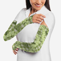 Lime Palaka Hawaii Cowboy Arm Sleeves Puakenikeni Lei Paniolo Papale Seamless Vibes LT14 - Polynesian Pride