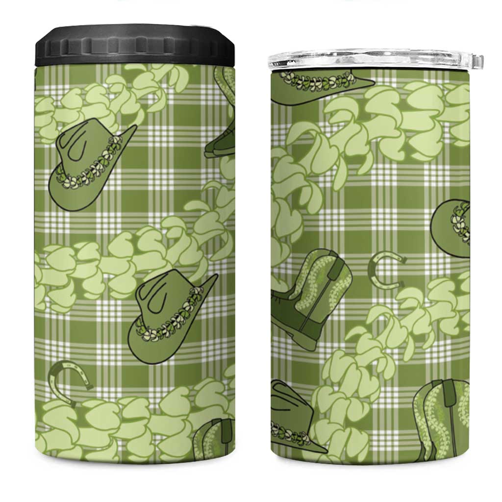 Lime Palaka Hawaii Cowboy 4 in 1 Can Cooler Tumbler Puakenikeni Lei Paniolo Papale Seamless Vibes LT14 One Size: 16 oz Lime - Polynesian Pride