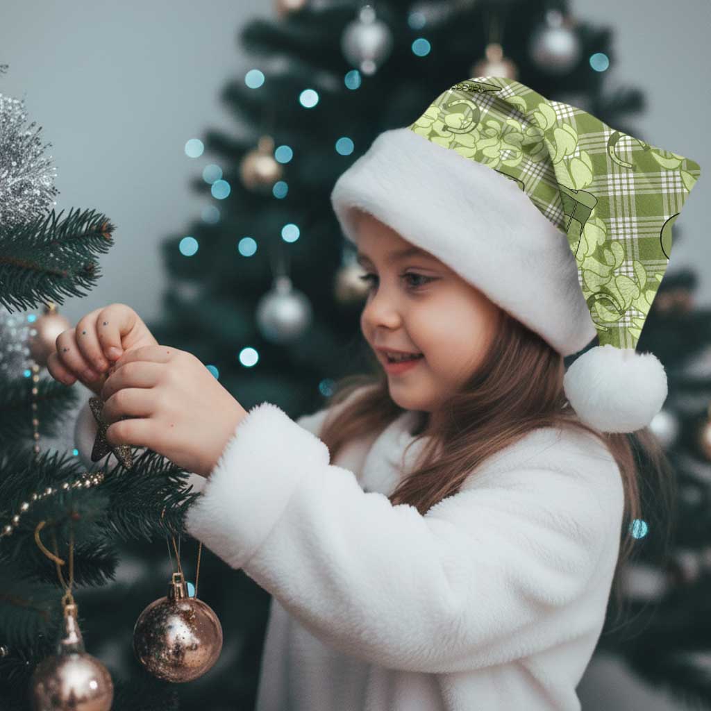 Lime Palaka Hawaii Cowboy Christmas Santa Hat Puakenikeni Lei Paniolo Papale Seamless Vibes LT14 - Polynesian Pride