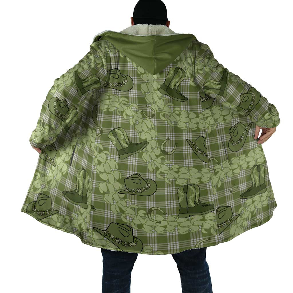 Lime Palaka Hawaii Cowboy Cloak Puakenikeni Lei Paniolo Papale Seamless Vibes - Polynesian Pride