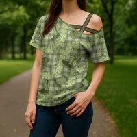 Lime Palaka Hawaii Cowboy Cross Shoulder Shirt Puakenikeni Lei Paniolo Papale Seamless Vibes LT14 - Polynesian Pride