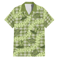 Lime Palaka Hawaii Cowboy Family Matching Mermaid Dress and Hawaiian Shirt Puakenikeni Lei Paniolo Papale Seamless Vibes LT14 Dad's Shirt - Short Sleeve Lime - Polynesian Pride