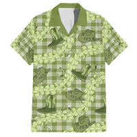 Lime Palaka Hawaii Cowboy Family Matching Off Shoulder Maxi Dress and Hawaiian Shirt Puakenikeni Lei Paniolo Papale Seamless Vibes LT14 Dad's Shirt - Short Sleeve Lime - Polynesian Pride