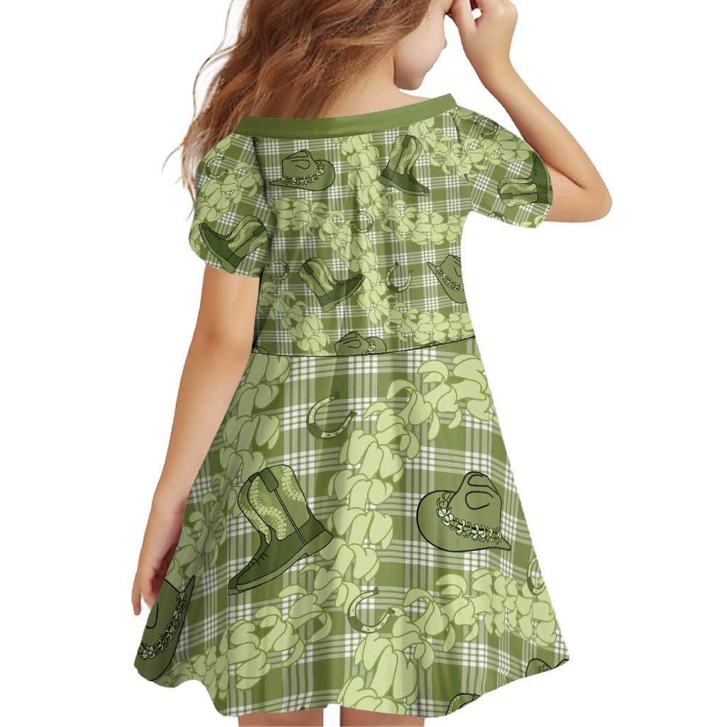 Lime Palaka Hawaii Cowboy Family Matching Puletasi and Hawaiian Shirt Puakenikeni Lei Paniolo Papale Seamless Vibes LT14 - Polynesian Pride