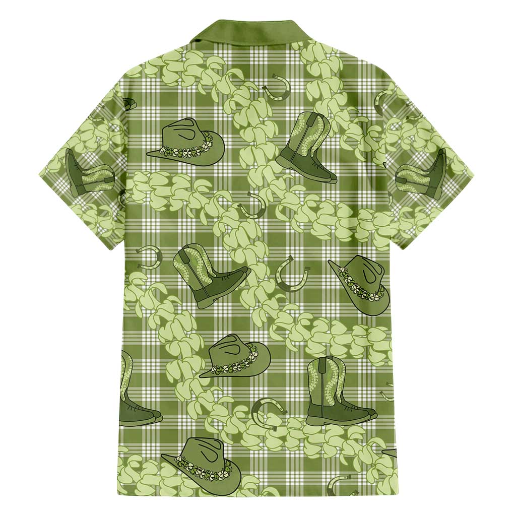 Lime Palaka Hawaii Cowboy Family Matching Puletasi and Hawaiian Shirt Puakenikeni Lei Paniolo Papale Seamless Vibes LT14 - Polynesian Pride