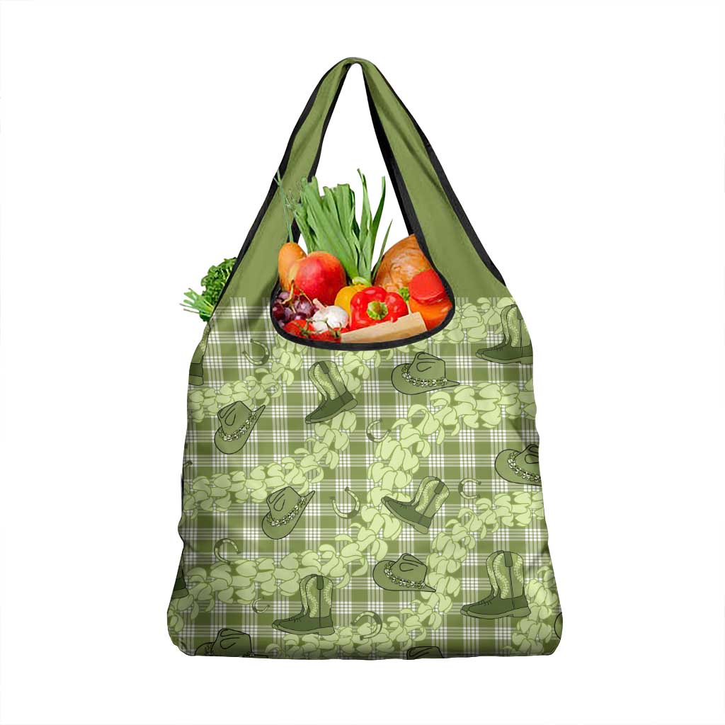 Lime Palaka Hawaii Cowboy Grocery Bag Puakenikeni Lei Paniolo Papale Seamless Vibes LT14 1-pack One Size Lime - Polynesian Pride