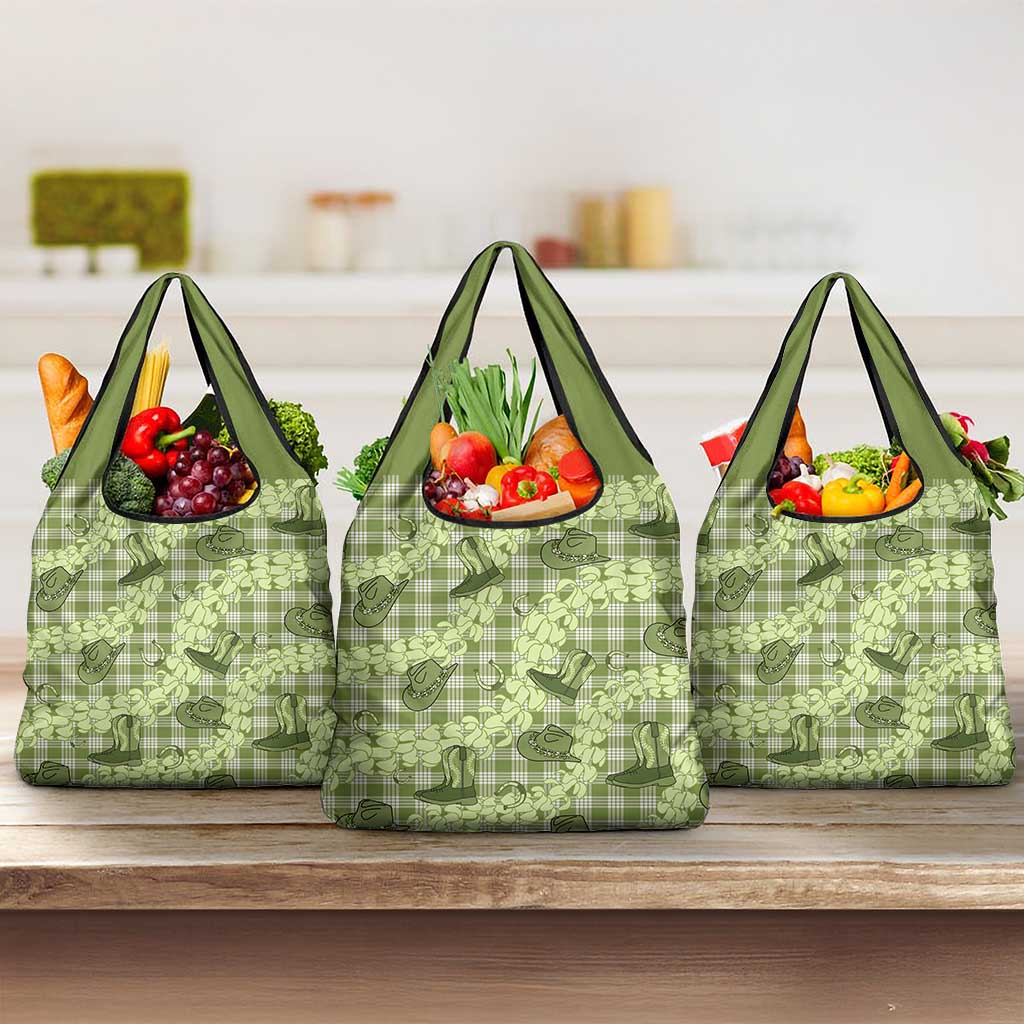 Lime Palaka Hawaii Cowboy Grocery Bag Puakenikeni Lei Paniolo Papale Seamless Vibes LT14 3-pack One Size Lime - Polynesian Pride