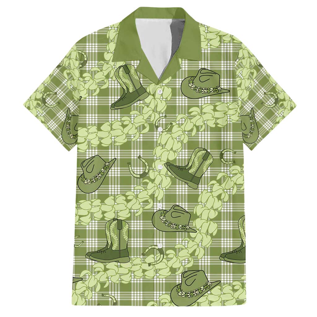 Lime Palaka Hawaii Cowboy Hawaiian Shirt Puakenikeni Lei Paniolo Papale Seamless Vibes LT14 Lime - Polynesian Pride