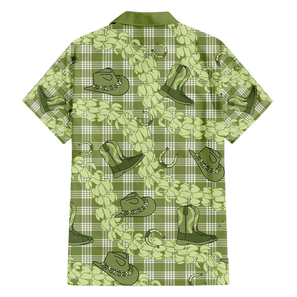 Lime Palaka Hawaii Cowboy Hawaiian Shirt Puakenikeni Lei Paniolo Papale Seamless Vibes LT14 - Polynesian Pride