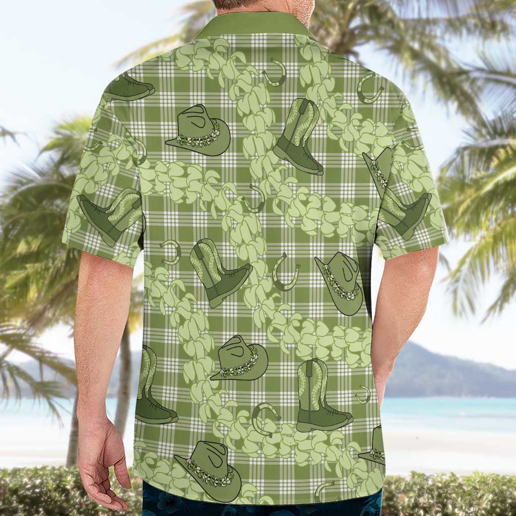 Lime Palaka Hawaii Cowboy Hawaiian Shirt Puakenikeni Lei Paniolo Papale Seamless Vibes LT14 - Polynesian Pride