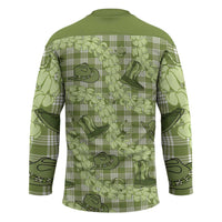Lime Palaka Hawaii Cowboy Hockey Jersey Puakenikeni Lei Paniolo Papale Seamless Vibes LT14 - Polynesian Pride