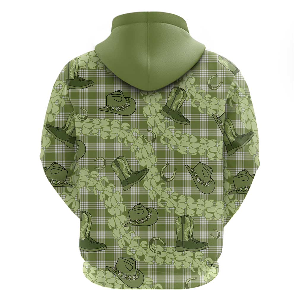 Lime Palaka Hawaii Cowboy Hoodie Puakenikeni Lei Paniolo Papale Seamless Vibes LT14 - Polynesian Pride