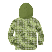 Lime Palaka Hawaii Cowboy Kid Hoodie Puakenikeni Lei Paniolo Papale Seamless Vibes LT14 - Polynesian Pride