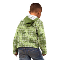 Lime Palaka Hawaii Cowboy Kid Hoodie Puakenikeni Lei Paniolo Papale Seamless Vibes LT14 - Polynesian Pride