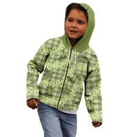 Lime Palaka Hawaii Cowboy Kid Hoodie Puakenikeni Lei Paniolo Papale Seamless Vibes LT14 - Polynesian Pride