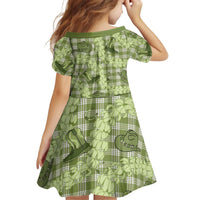 Lime Palaka Hawaii Cowboy Kid Short Sleeve Dress Puakenikeni Lei Paniolo Papale Seamless Vibes LT14 - Polynesian Pride