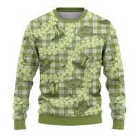 Lime Palaka Hawaii Cowboy Ugly Christmas Sweater Puakenikeni Lei Paniolo Papale Seamless Vibes LT14 - Polynesian Pride
