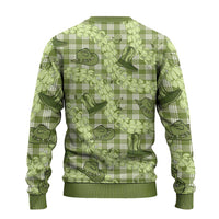 Lime Palaka Hawaii Cowboy Ugly Christmas Sweater Puakenikeni Lei Paniolo Papale Seamless Vibes LT14 - Polynesian Pride