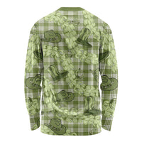 Lime Palaka Hawaii Cowboy Long Sleeve Shirt Puakenikeni Lei Paniolo Papale Seamless Vibes LT14 - Polynesian Pride