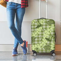 Lime Palaka Hawaii Cowboy Luggage Cover Puakenikeni Lei Paniolo Papale Seamless Vibes LT14 - Polynesian Pride