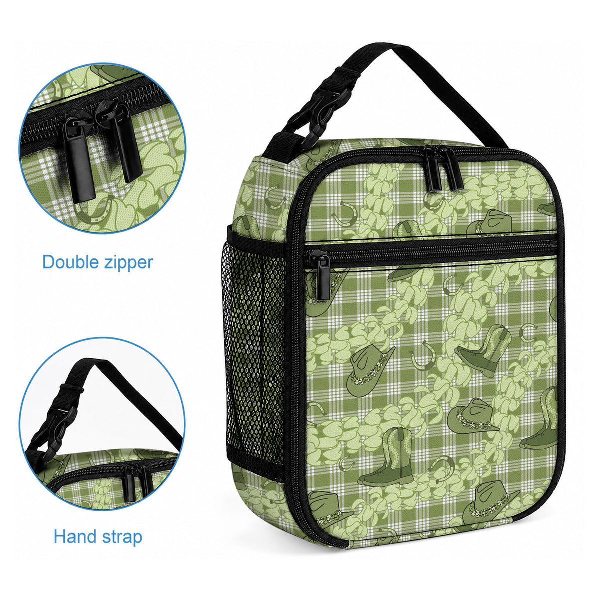 Lime Palaka Hawaii Cowboy Lunch Bag Puakenikeni Lei Paniolo Papale Seamless Vibes