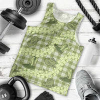 Lime Palaka Hawaii Cowboy Men Tank Top Puakenikeni Lei Paniolo Papale Seamless Vibes LT14 - Polynesian Pride