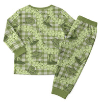 Lime Palaka Hawaii Cowboy Christmas Pajama Set Puakenikeni Lei Paniolo Papale Seamless Vibes LT14 - Polynesian Pride