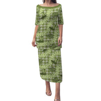 Lime Palaka Hawaii Cowboy Puletasi Puakenikeni Lei Paniolo Papale Seamless Vibes LT14 Long Dress Lime - Polynesian Pride