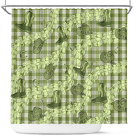 Lime Palaka Hawaii Cowboy Shower Curtain Puakenikeni Lei Paniolo Papale Seamless Vibes LT14 Lime - Polynesian Pride