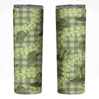 Lime Palaka Hawaii Cowboy Skinny Tumbler Puakenikeni Lei Paniolo Papale Seamless Vibes LT14 Lime - Polynesian Pride