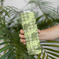Lime Palaka Hawaii Cowboy Skinny Tumbler Puakenikeni Lei Paniolo Papale Seamless Vibes LT14 - Polynesian Pride