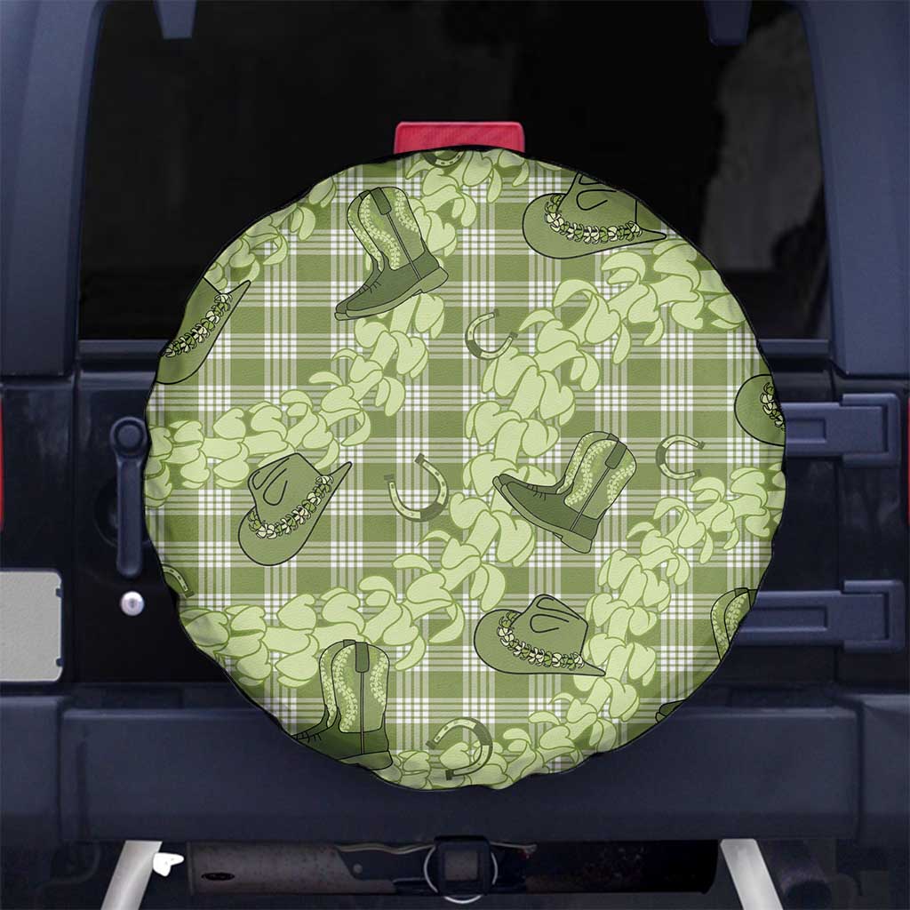 Lime Palaka Hawaii Cowboy Spare Tire Cover Puakenikeni Lei Paniolo Papale Seamless Vibes LT14 No hole Lime - Polynesian Pride