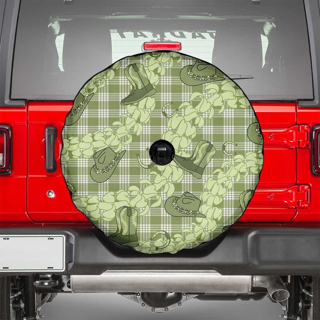 Lime Palaka Hawaii Cowboy Spare Tire Cover Puakenikeni Lei Paniolo Papale Seamless Vibes LT14 - Polynesian Pride