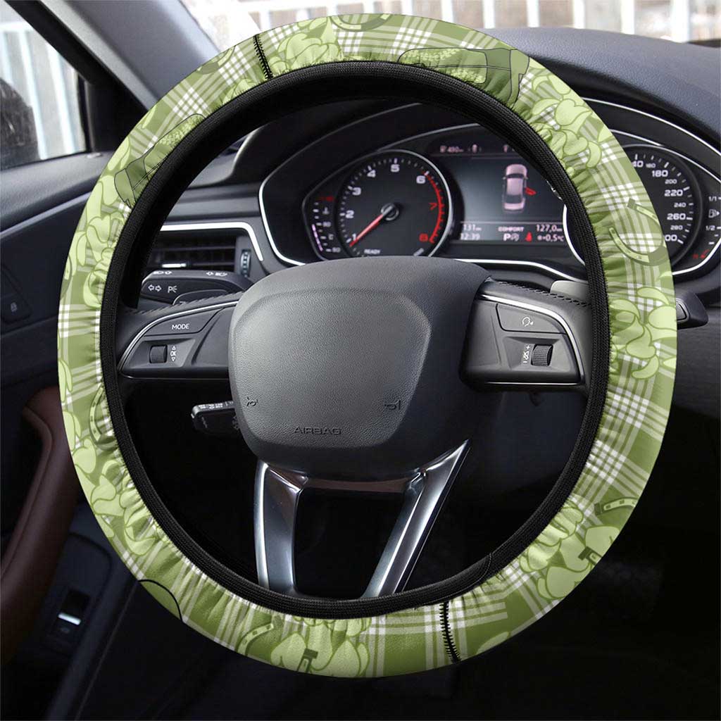 Lime Palaka Hawaii Cowboy Steering Wheel Cover Puakenikeni Lei Paniolo Papale Seamless Vibes LT14 - Polynesian Pride
