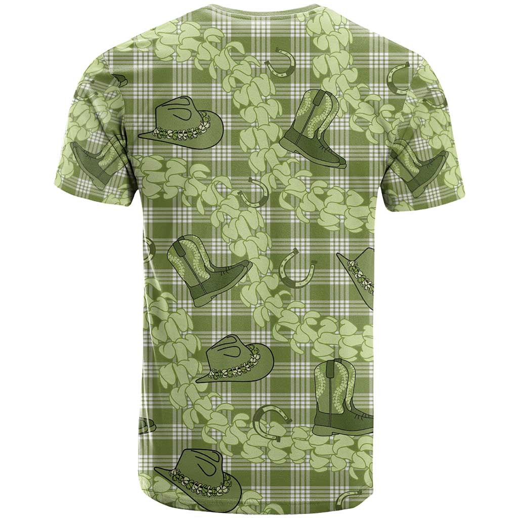 Lime Palaka Hawaii Cowboy T Shirt Puakenikeni Lei Paniolo Papale Seamless Vibes LT14 - Polynesian Pride