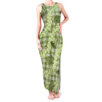 Lime Palaka Hawaii Cowboy Tank Maxi Dress Puakenikeni Lei Paniolo Papale Seamless Vibes LT14 Women Lime - Polynesian Pride