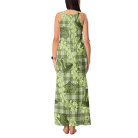 Lime Palaka Hawaii Cowboy Tank Maxi Dress Puakenikeni Lei Paniolo Papale Seamless Vibes LT14 - Polynesian Pride