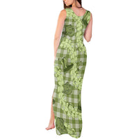 Lime Palaka Hawaii Cowboy Tank Maxi Dress Puakenikeni Lei Paniolo Papale Seamless Vibes LT14 - Polynesian Pride