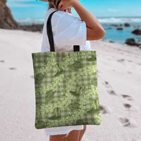 Lime Palaka Hawaii Cowboy Tote Bag Puakenikeni Lei Paniolo Papale Seamless Vibes LT14 - Polynesian Pride