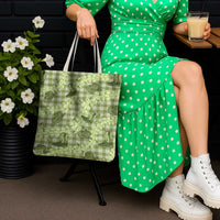 Lime Palaka Hawaii Cowboy Tote Bag Puakenikeni Lei Paniolo Papale Seamless Vibes LT14 - Polynesian Pride