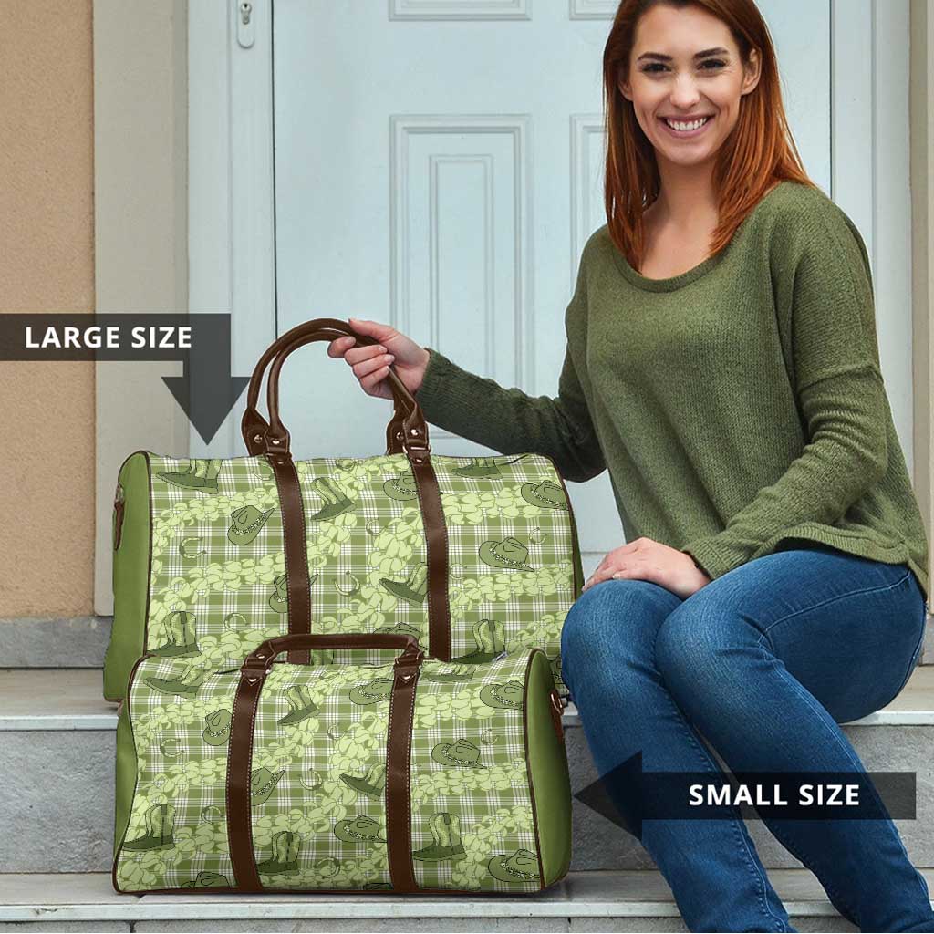 Lime Palaka Hawaii Cowboy Travel Bag Puakenikeni Lei Paniolo Papale Seamless Vibes LT14 - Polynesian Pride
