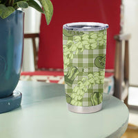 Lime Palaka Hawaii Cowboy Tumbler Cup Puakenikeni Lei Paniolo Papale Seamless Vibes LT14 - Polynesian Pride
