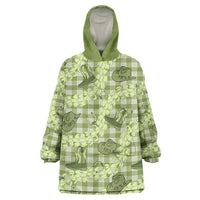 Lime Palaka Hawaii Cowboy Wearable Blanket Hoodie Puakenikeni Lei Paniolo Papale Seamless Vibes LT14 One Size Lime - Polynesian Pride